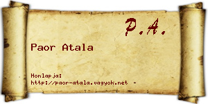 Paor Atala névjegykártya